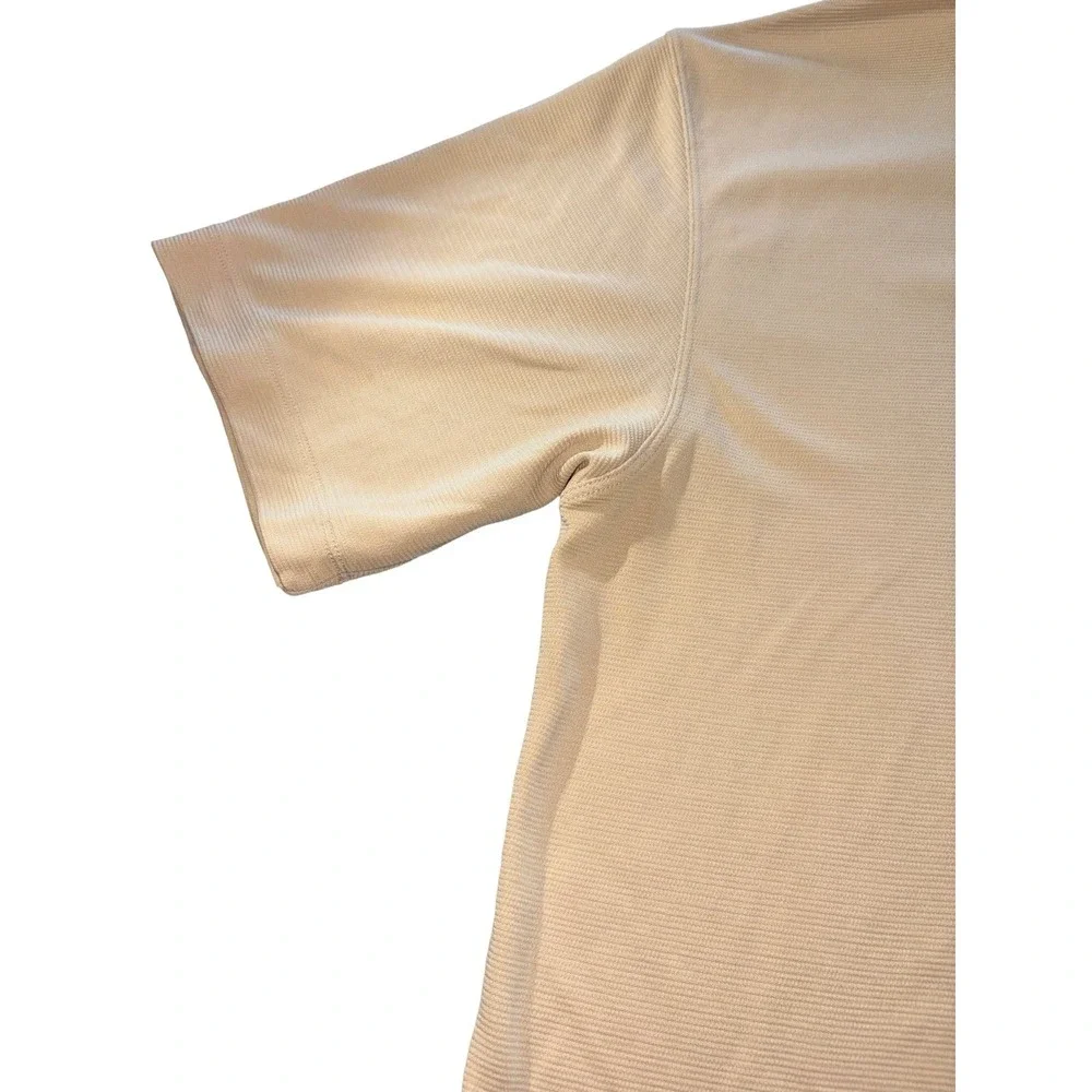 Columbia XCO Khaki Ribbed Short Sleeve Polo Shirt Size Large Men's Polo Top Golf